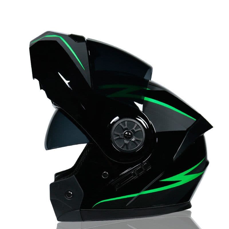 image-Motorcycle And Locomotive Winter Dual-Lens Uncovered Helmet Men And Women Four Seasons Full Cover Electric Car Cap Bluetooth Headset