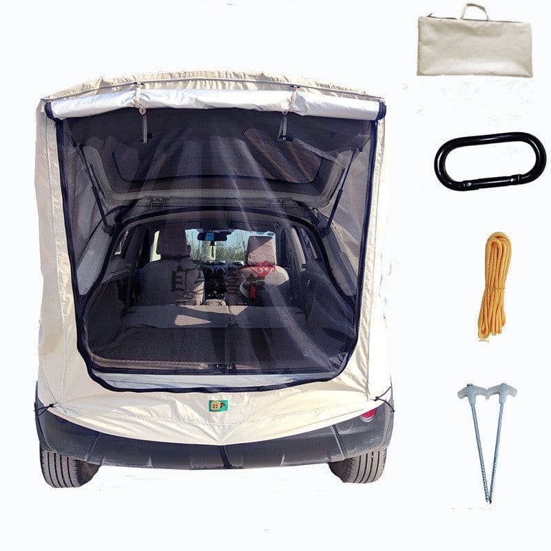 image-Car Trunk Extension Tent At The Rear Of The Car