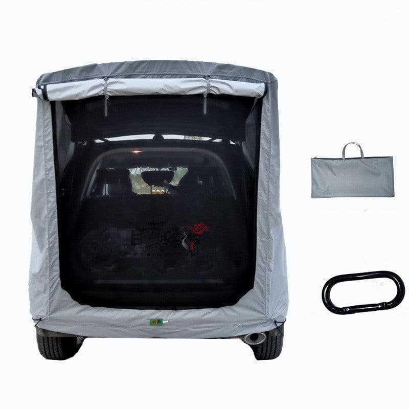 image-Car Trunk Extension Tent At The Rear Of The Car
