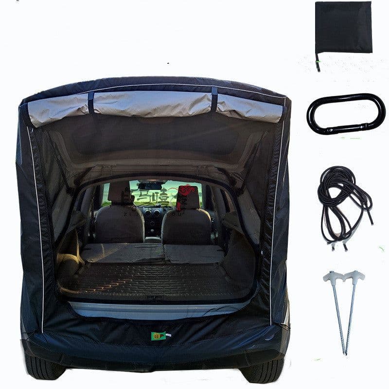 image-Car Trunk Extension Tent At The Rear Of The Car