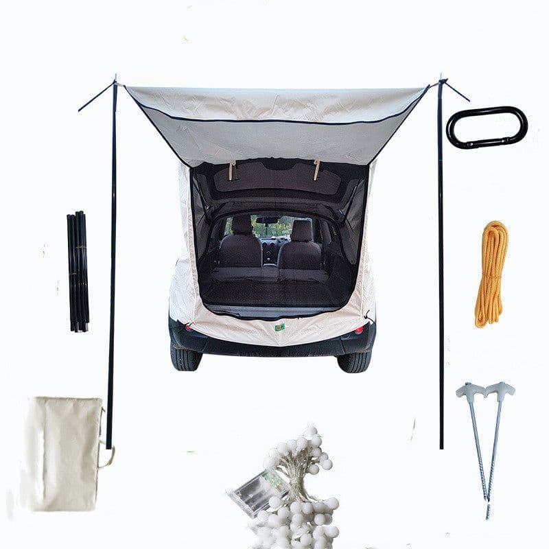 image-Car Trunk Extension Tent At The Rear Of The Car