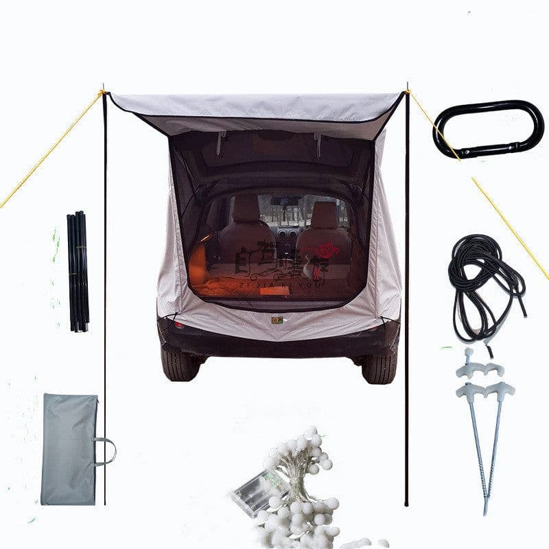 image-Car Trunk Extension Tent At The Rear Of The Car
