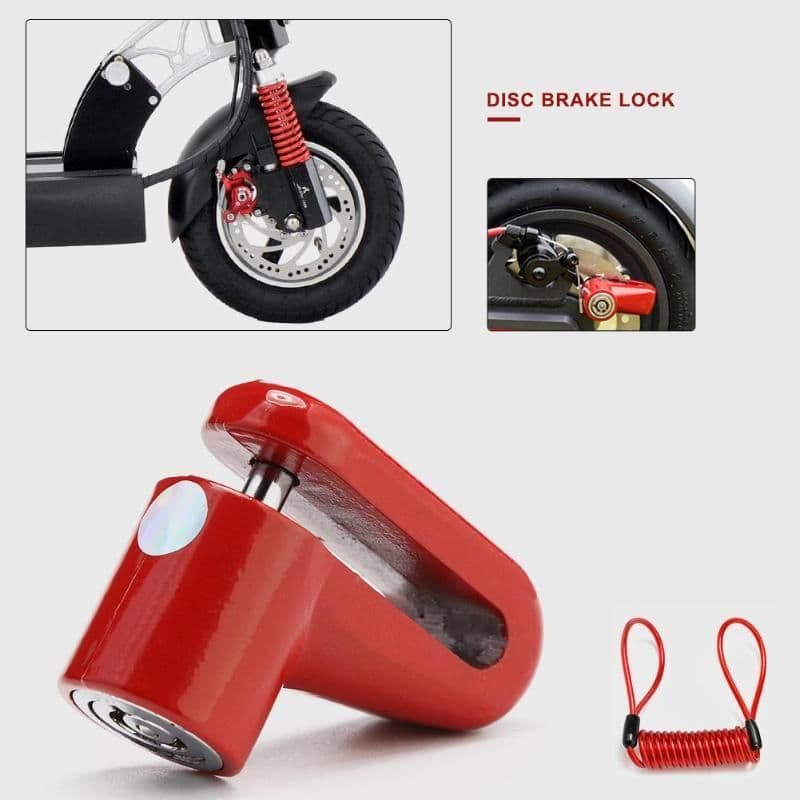 image-Scooter lock Anti-Theft Disc Brakes Lock with Steel Wire for Xiaomi M365 Electric Scooter Skateboard Wheels Lock Disc Brake