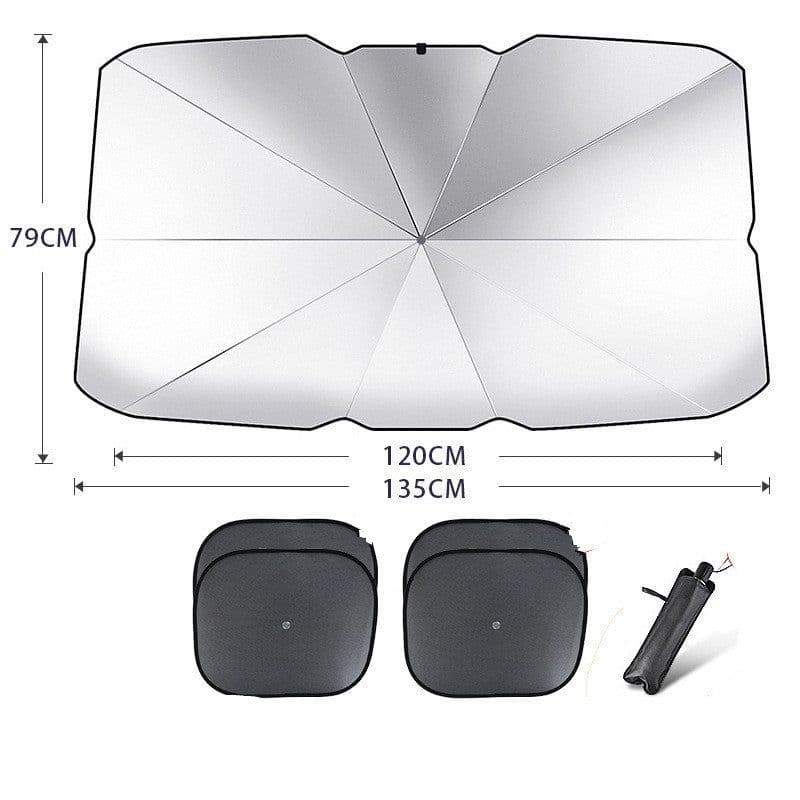 image-Foldable Car Windshield Sun Shade Umbrella UV Protection Heat Insulation Parasol Auto Front Window Cover Interior Protector Summer Gadgets