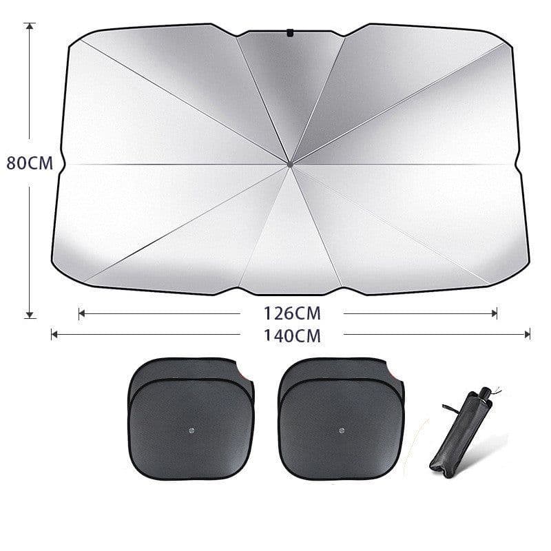 image-Foldable Car Windshield Sun Shade Umbrella UV Protection Heat Insulation Parasol Auto Front Window Cover Interior Protector Summer Gadgets