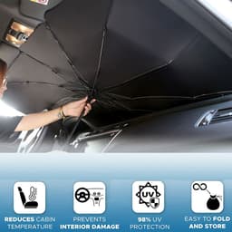 image-Foldable Car Windshield Sun Shade Umbrella UV Protection Heat Insulation Parasol Auto Front Window Cover Interior Protector Summer Gadgets
