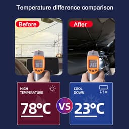 image-Foldable Car Windshield Sun Shade Umbrella UV Protection Heat Insulation Parasol Auto Front Window Cover Interior Protector Summer Gadgets