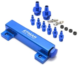 image-Car Modification Fuel Rail Aluminum Alloy Fuel Rail Kit Fuel Pump Outlet Manifold Six-hole Small Fuel Rail