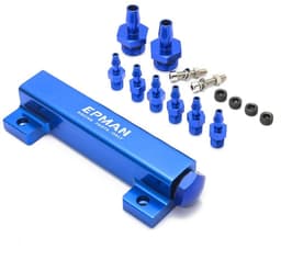 image-Car Modification Fuel Rail Aluminum Alloy Fuel Rail Kit Fuel Pump Outlet Manifold Six-hole Small Fuel Rail