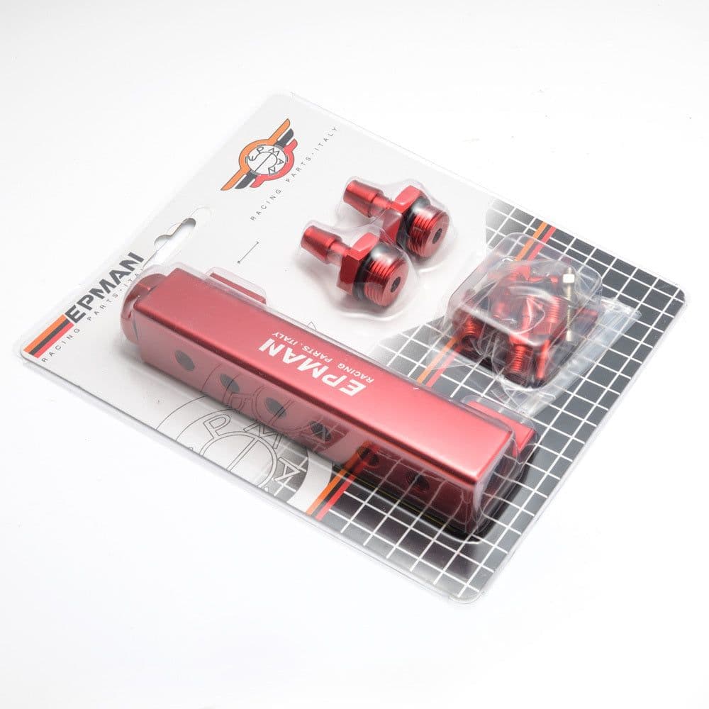 image-Car Modification Fuel Rail Aluminum Alloy Fuel Rail Kit Fuel Pump Outlet Manifold Six-hole Small Fuel Rail