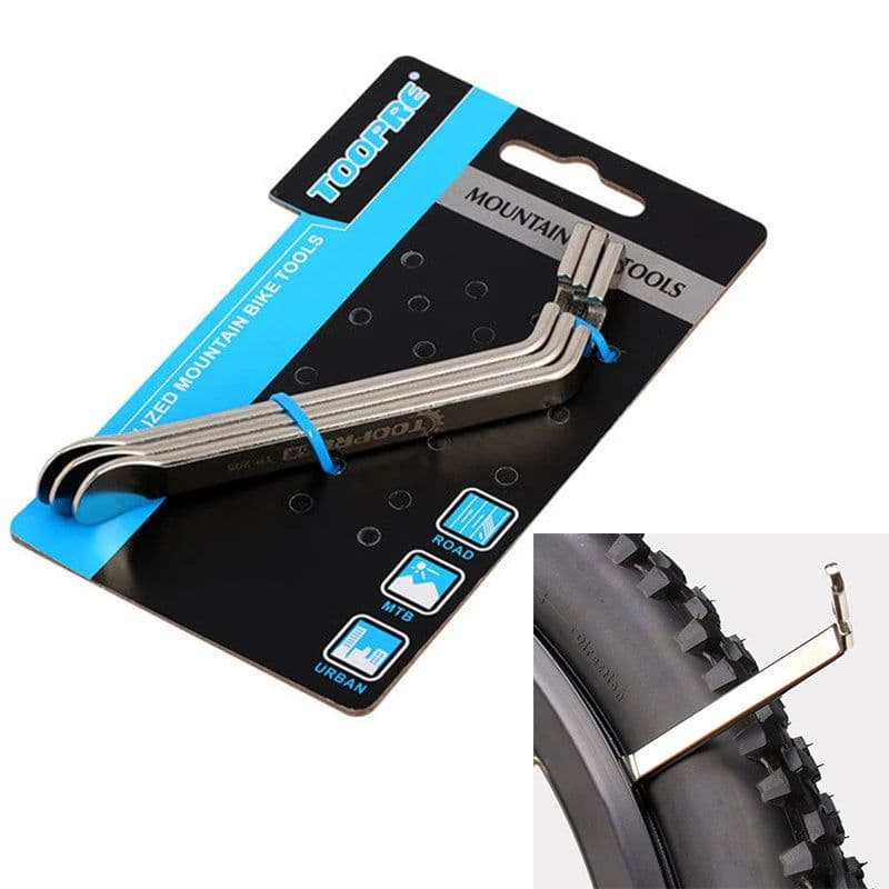 image-Bicycle Tire Lever Mountain Bike Metal Lever Stainless Steel Tire Lever Removal Tool