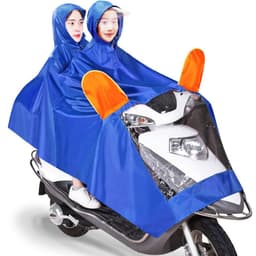 image-Double Electric Bike Raincoat Motorcycle Poncho Double Big Brim Bike