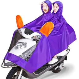 image-Double Electric Bike Raincoat Motorcycle Poncho Double Big Brim Bike
