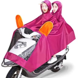 image-Double Electric Bike Raincoat Motorcycle Poncho Double Big Brim Bike