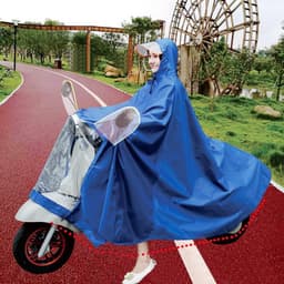 image-Double Electric Bike Raincoat Motorcycle Poncho Double Big Brim Bike
