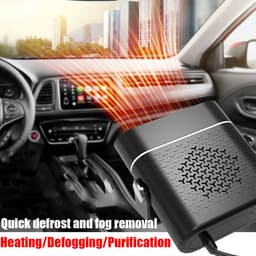 image-3 In 1 Car Heater Defogger Plug In Cigarette Lighter Mini Car Heater Defroster ABS Car Heaters Fan Defogger Anti-Fog