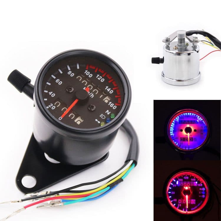 image-12V Motorcycle Two-way Odometer Meter Led Backlight