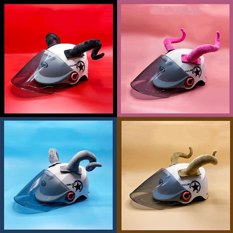 image-Electric Vehicle Motorcycle Safety Helmet Ornaments Demon Horn Horn Bull Horn Couple