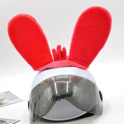 image-Rabbit Glow Ears Locomotive Ski Helmet Ornaments Velcro Bottom