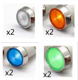 image-10mm Stainless Steel Edge Plastic Indicator Light Light With Wire Flat End Metal