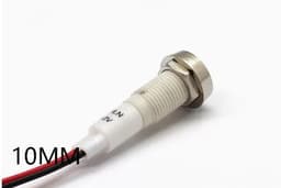 image-10mm Stainless Steel Edge Plastic Indicator Light Light With Wire Flat End Metal