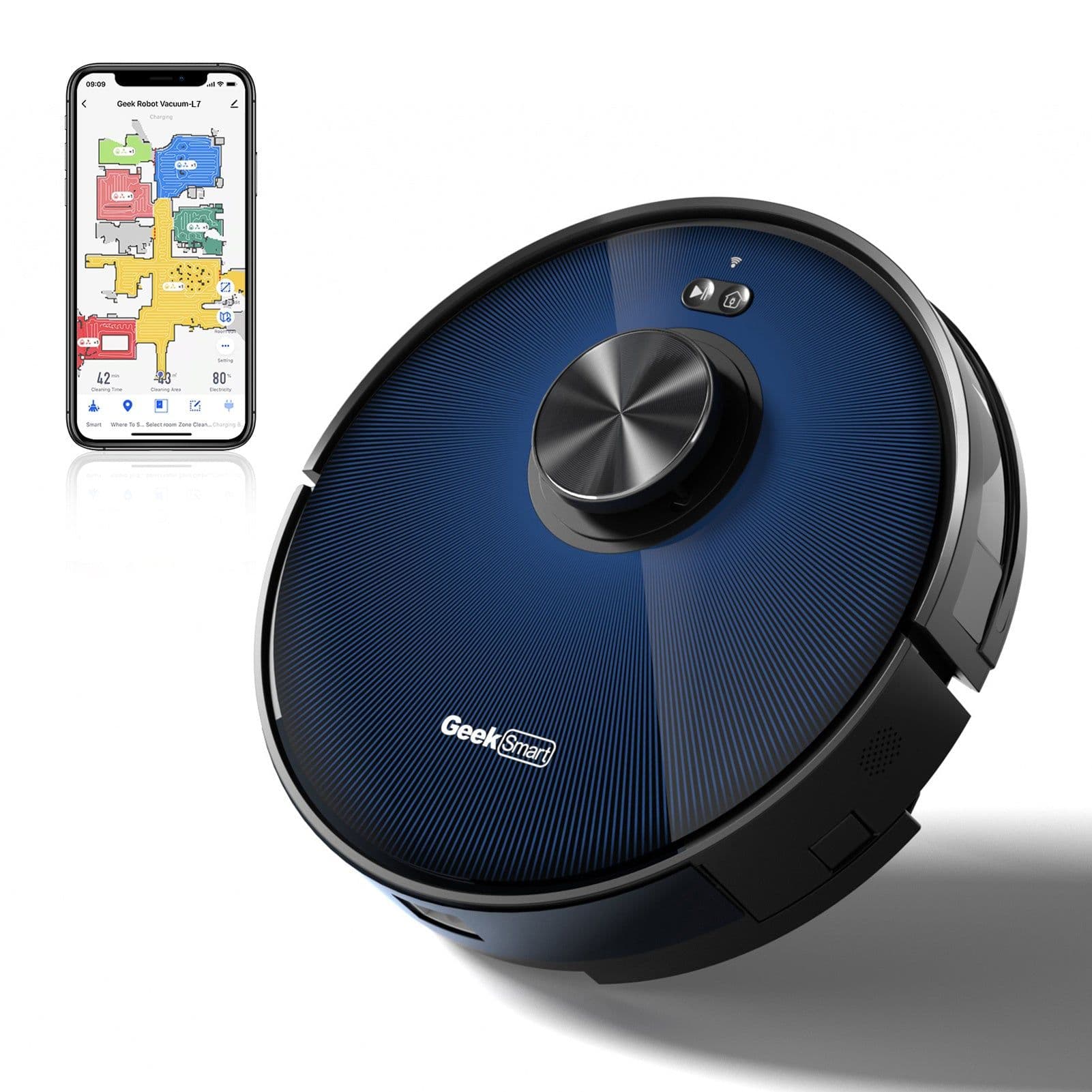 image-Geek Smart L7 Robot Vacuum Cleaner And Mop, LDS Navigation, Wi-Fi Connected APP, Selective Room Cleaning,MAX 2700 PA Suction, Ideal For Pets And Larger Home Banned From Selling On Amazon