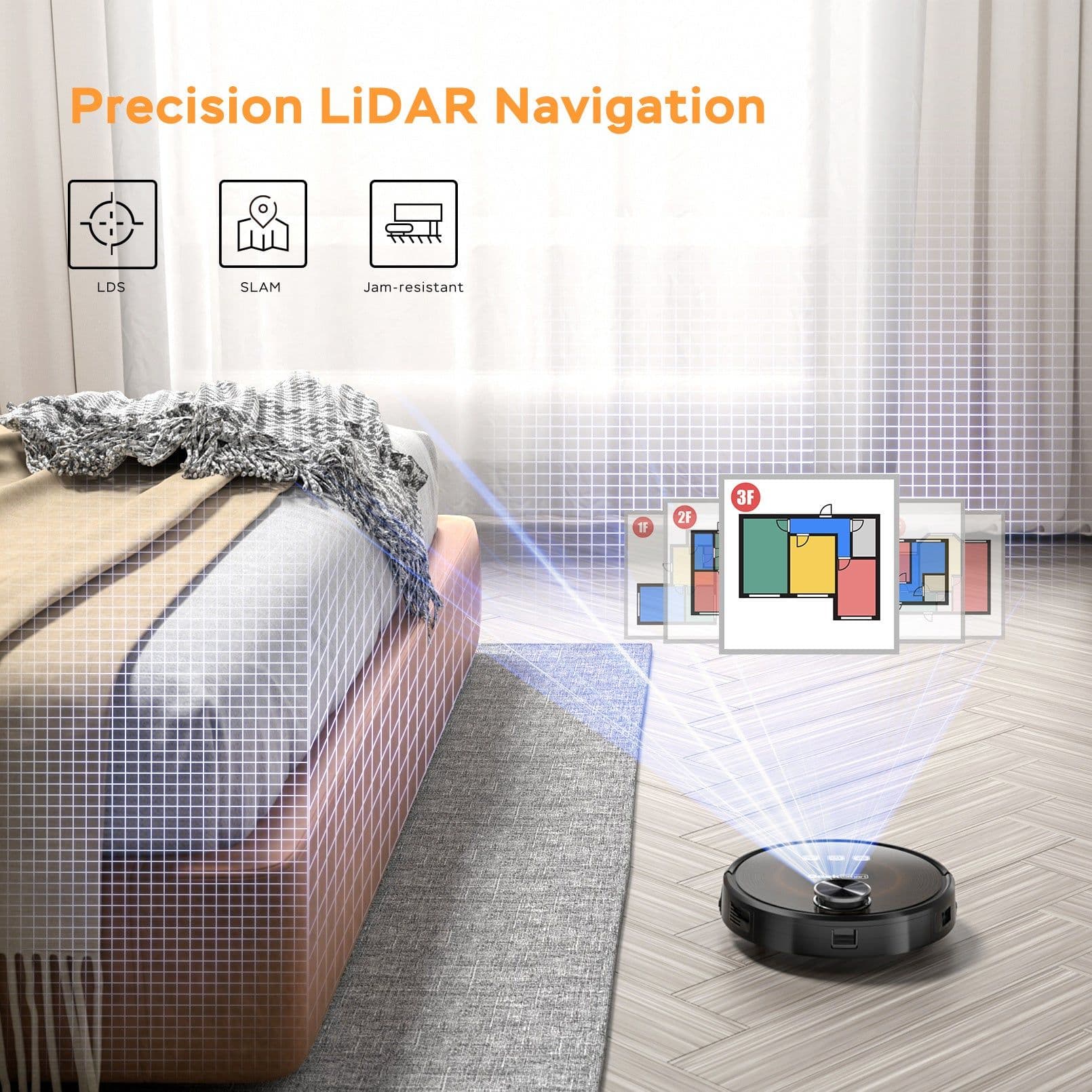 image-Geek Smart L8 Robot Vacuum Cleaner And Mop, LDS Navigation, Wi-Fi Connected APP, Selective Room Cleaning,MAX 2700 PA Suction, Ideal For Pets And Larger Home.Banned From Selling On Amazon