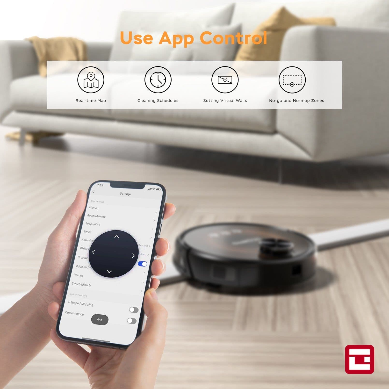 image-Geek Smart L8 Robot Vacuum Cleaner And Mop, LDS Navigation, Wi-Fi Connected APP, Selective Room Cleaning,MAX 2700 PA Suction, Ideal For Pets And Larger Home.Banned From Selling On Amazon