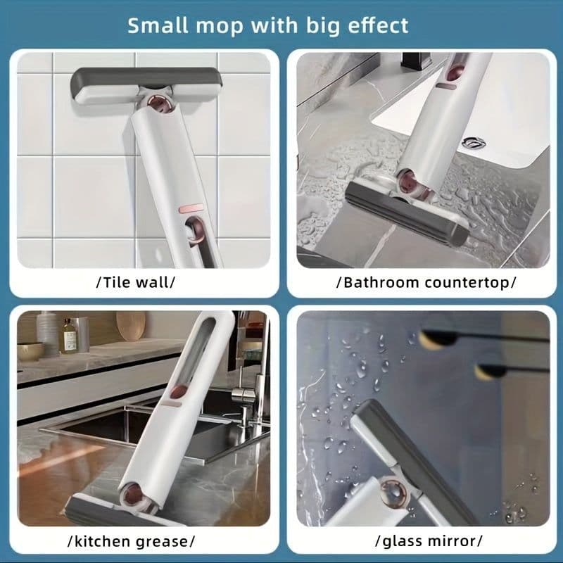 image-New Portable Self-NSqueeze Mini Mop, Lazy Hand Wash-Free Strong Absorbent Mop Multifunction Portable Squeeze Cleaning Mop Desk Window Glass Cleaner Kitchen Car Sponge Cleaning Mop Home Cleaning Tools