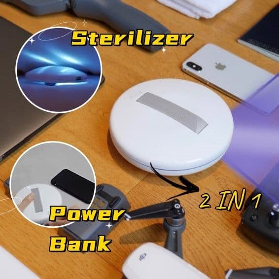 image-2 In 1 Blue Light UV Disinfecting Robot Intelligence Sterilizer Portable Power Bank Home And Travel Supplies