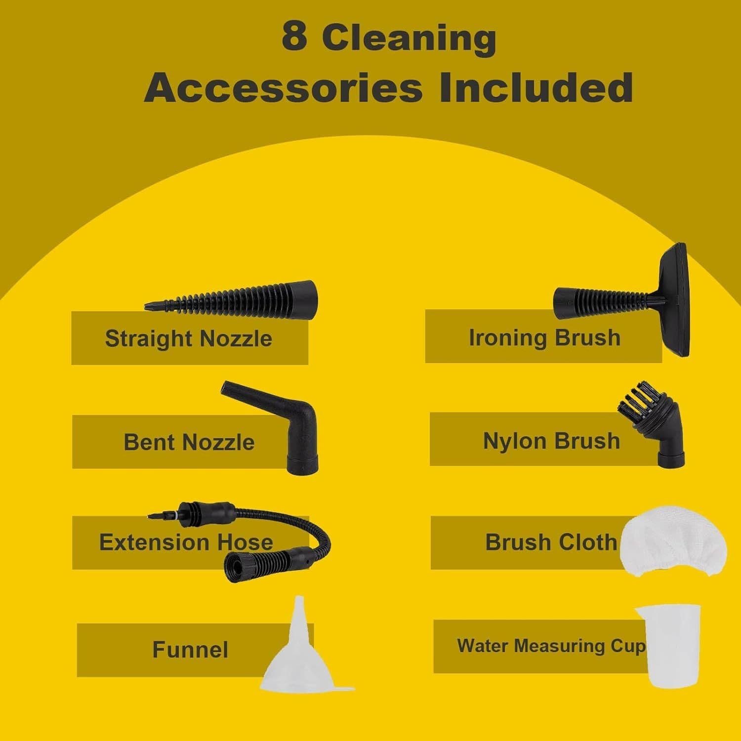 image-Handheld Steam Cleaner For Home Use, Steamer For Cleaning With Lock Button And 7 Accessory Kit Handheld Pressurized Steamer For Sofa, Bathroom, Car, Floor, Kitchen, Portable Natural Steam Cleaner