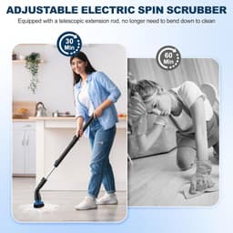 image-Electric Spin Scrubber, Cordless Cleaning Brush With 4 Replaceable Brush Heads And Adjustable Extension Handle Power Shower Scrubber For Bathroom, Kitchen, Tub, Tile, Floor