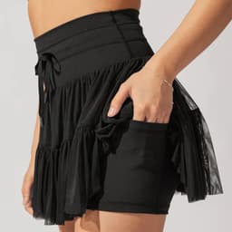 image-High Waist Dress Lace-up Sports Skirt With Anti-exposure Safety Pants Summer Fashion Pleated Skirt Womens Clothing
