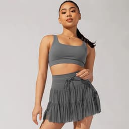 image-High Waist Dress Lace-up Sports Skirt With Anti-exposure Safety Pants Summer Fashion Pleated Skirt Womens Clothing