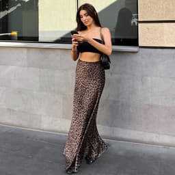 image-Leopard Print Dress Fashion Mermaid Skirt Womens Clothing