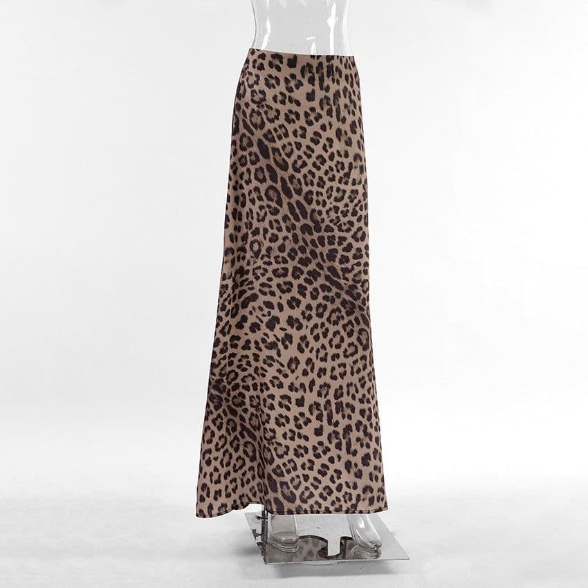 image-Leopard Print Dress Fashion Mermaid Skirt Womens Clothing