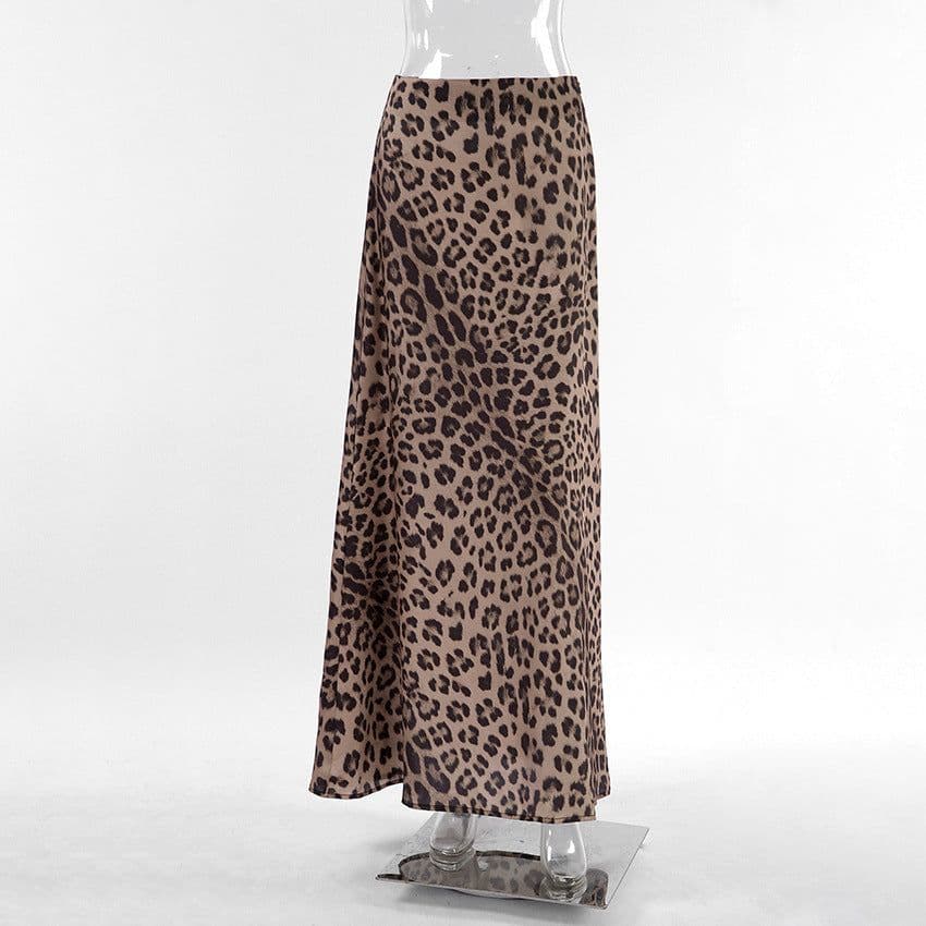 image-Leopard Print Dress Fashion Mermaid Skirt Womens Clothing
