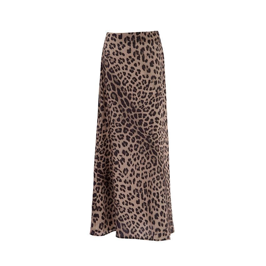 image-Leopard Print Dress Fashion Mermaid Skirt Womens Clothing