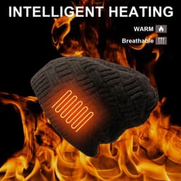 image-Unisex Fleece Hat Winter Warm Hat USB Rechargeable Electric Heating Hat For Outdoor Climbing Riding Fishing Hiking Accessory