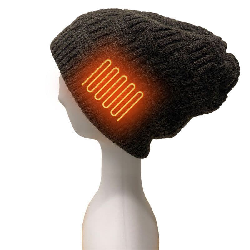 image-Unisex Fleece Hat Winter Warm Hat USB Rechargeable Electric Heating Hat For Outdoor Climbing Riding Fishing Hiking Accessory