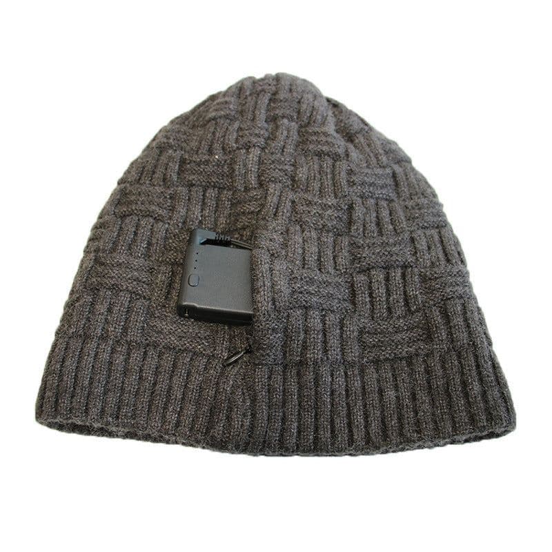 image-Unisex Fleece Hat Winter Warm Hat USB Rechargeable Electric Heating Hat For Outdoor Climbing Riding Fishing Hiking Accessory