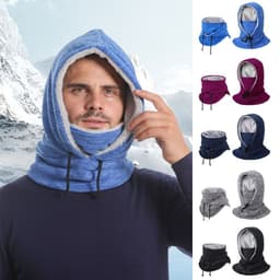 image-2-in-1 Hat Winter Scarf Windproof And Cold-proof Thickened Warm Cycling Riding Pullover Caps For Women Men