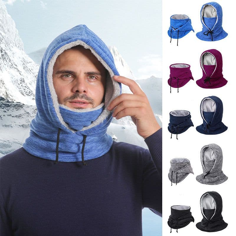 image-2-in-1 Hat Winter Scarf Windproof And Cold-proof Thickened Warm Cycling Riding Pullover Caps For Women Men
