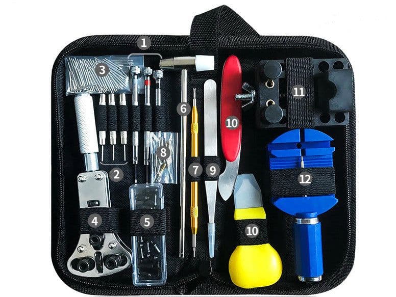 image-Andu Watch Repair Kit 147-piece Tool Kit Disassembling Strap Opener Watch Cleaning And Maintenance