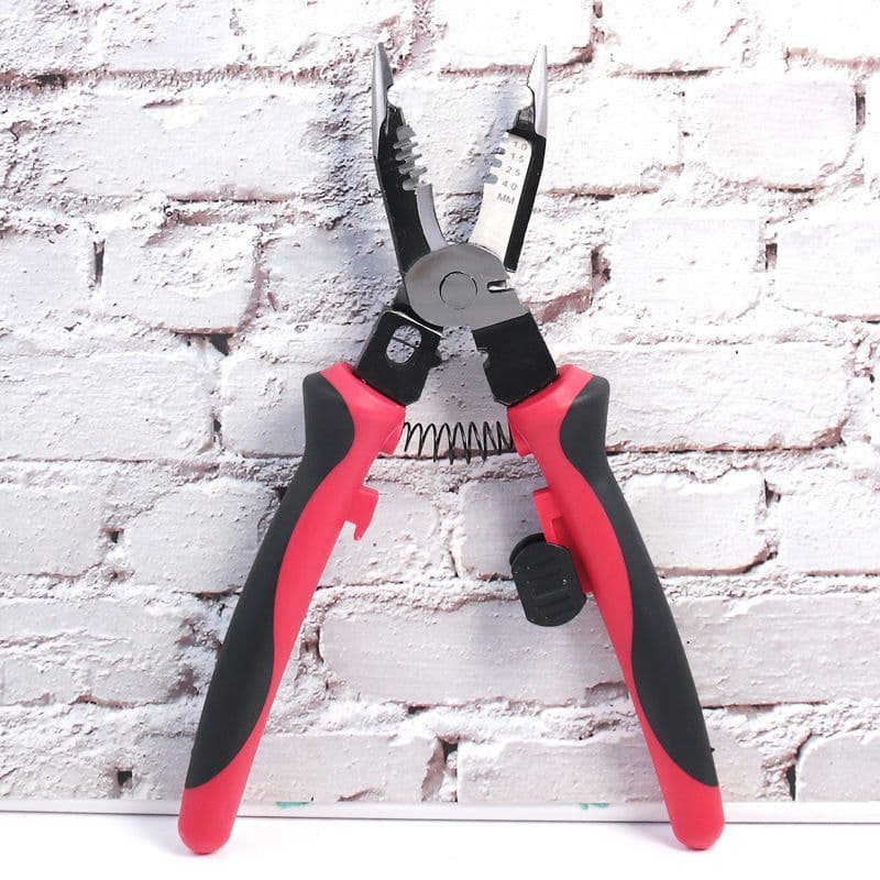 image-9-Inch Six-In-One Multifunctional Electrician's Pliers, Wire Stripper, Crimping Pliers