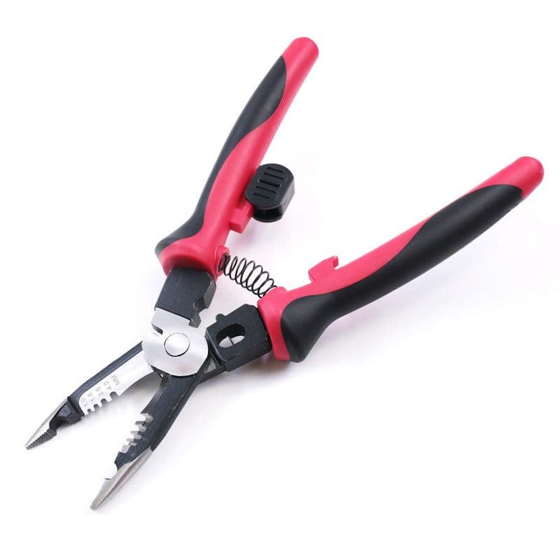 image-9-Inch Six-In-One Multifunctional Electrician's Pliers, Wire Stripper, Crimping Pliers