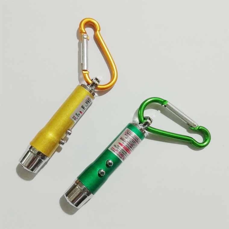 image-Aluminum Alloy Currency Detector Lighting Infrared Mini Three-In-One Uv Ultraviolet Flashlight Keychain Laser Light