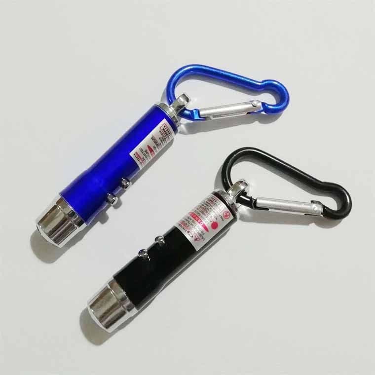 image-Aluminum Alloy Currency Detector Lighting Infrared Mini Three-In-One Uv Ultraviolet Flashlight Keychain Laser Light