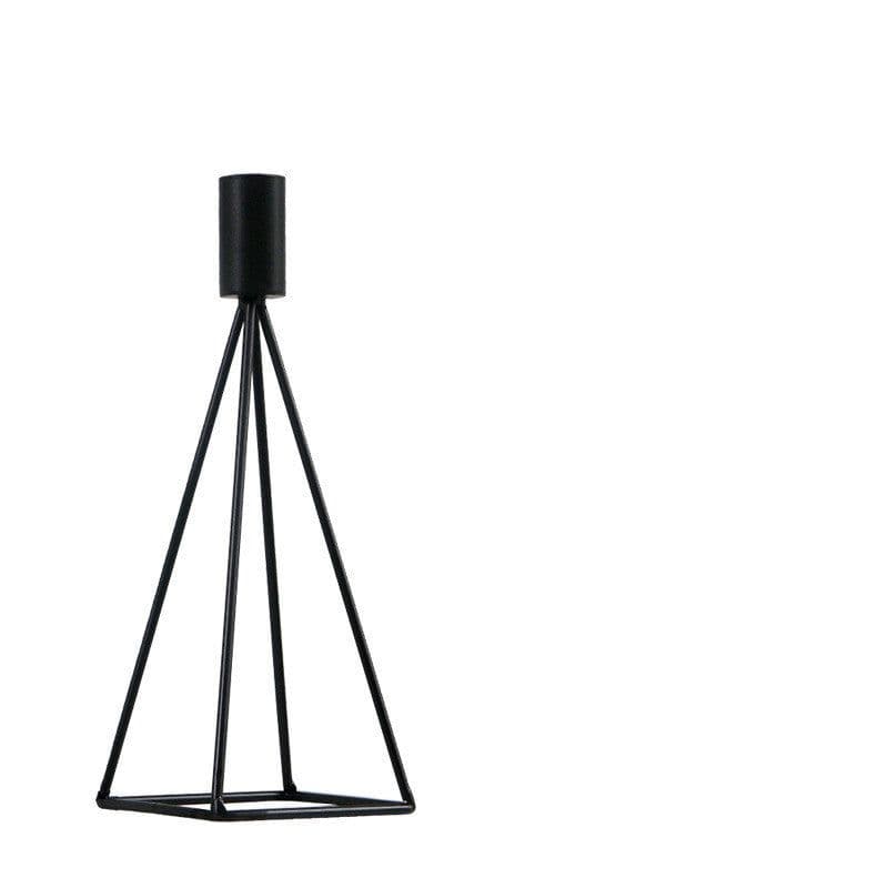 image-Candle Holder Candlelight Dinner Props Romantic Iron Art Household Simple Single Head Candle Holder Black Candle Holder