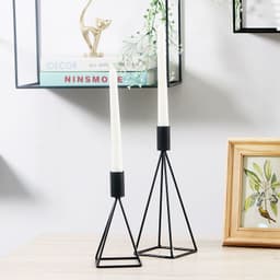 image-Candle Holder Candlelight Dinner Props Romantic Iron Art Household Simple Single Head Candle Holder Black Candle Holder